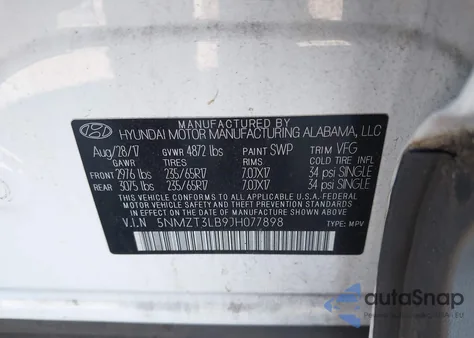 2018 Hyundai Santa Fe Sport 2.4L z USA, uszkodzony, nr VIN 5NMZT3LB9JH077898